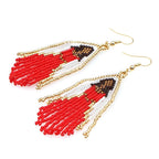 Virgin Mary Seed Bead Tassel Earrings E4925