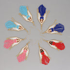 Virgin Mary Seed Bead Tassel Earrings E4925