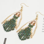 Virgin Mary Seed Bead Tassel Earrings E4925