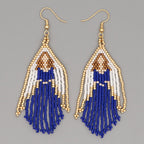 Virgin Mary Seed Bead Tassel Earrings E4925