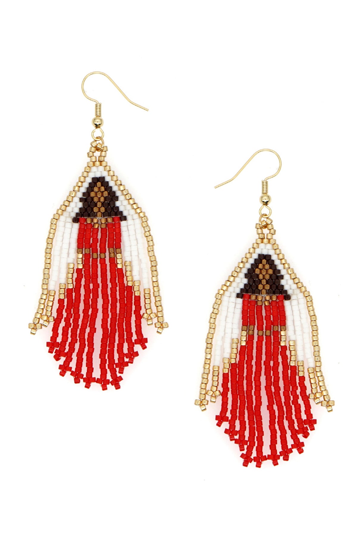 Virgin Mary Seed Bead Tassel Earrings E4925