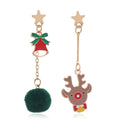 Elk Pompom Alloy Earrings E4937