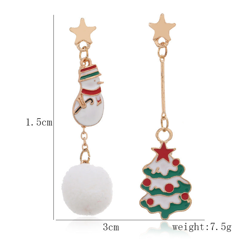 Elk Pompom Alloy Earrings E4937