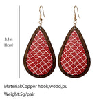 Christmas Point Teardrop Leather Earrings E4940