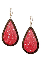 Christmas Point Teardrop Leather Earrings E4940