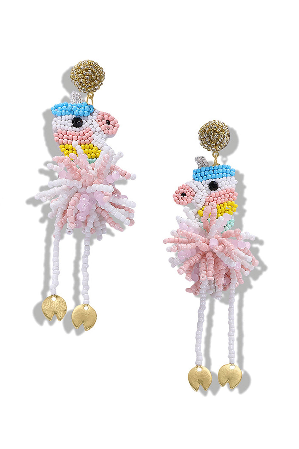 Unicorn Seed Bead Earrings E4964