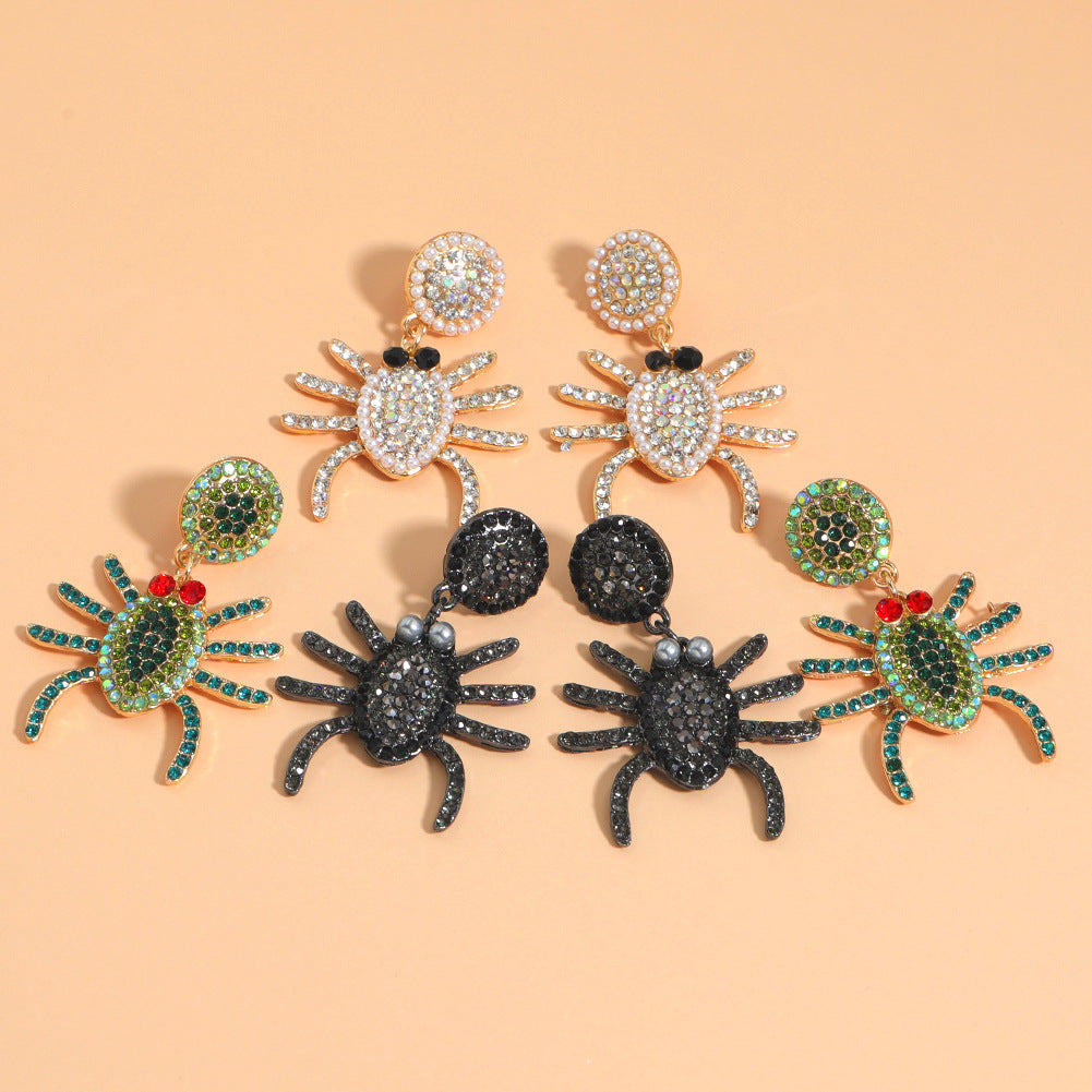 Spider Rhinestone Earrings E4971