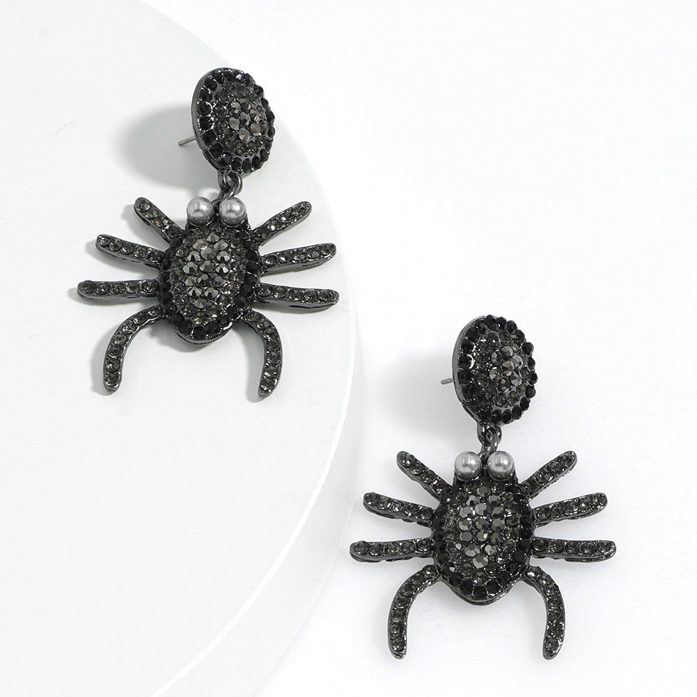Spider Rhinestone Earrings E4971