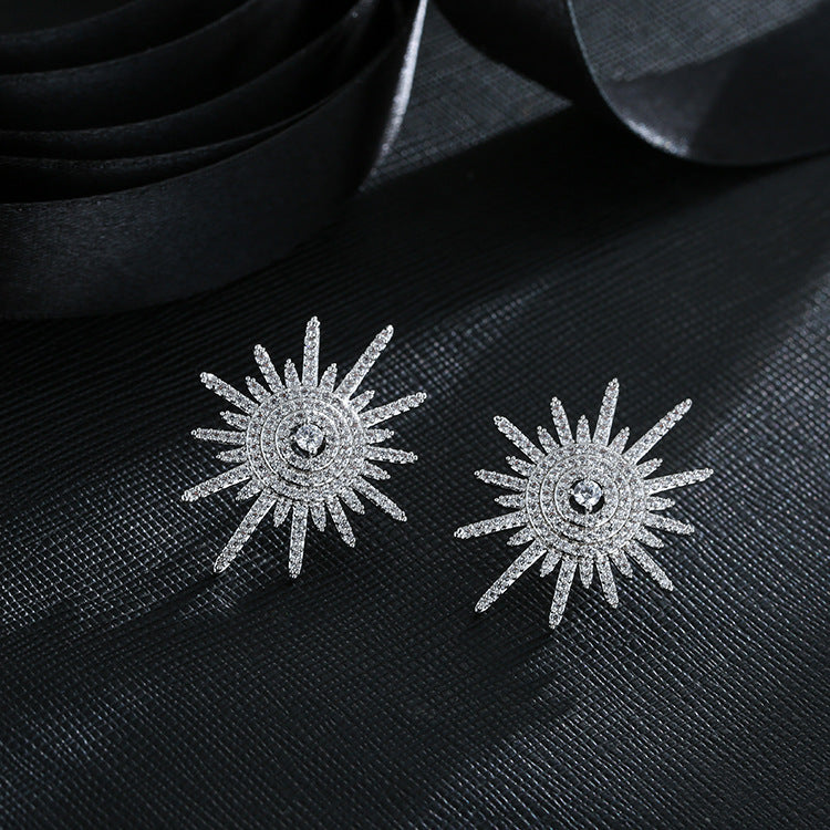 Sun Zircon Stud Earrings E4973