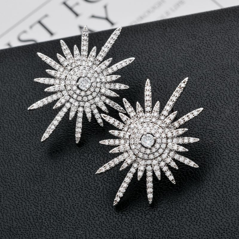 Sun Zircon Stud Earrings E4973
