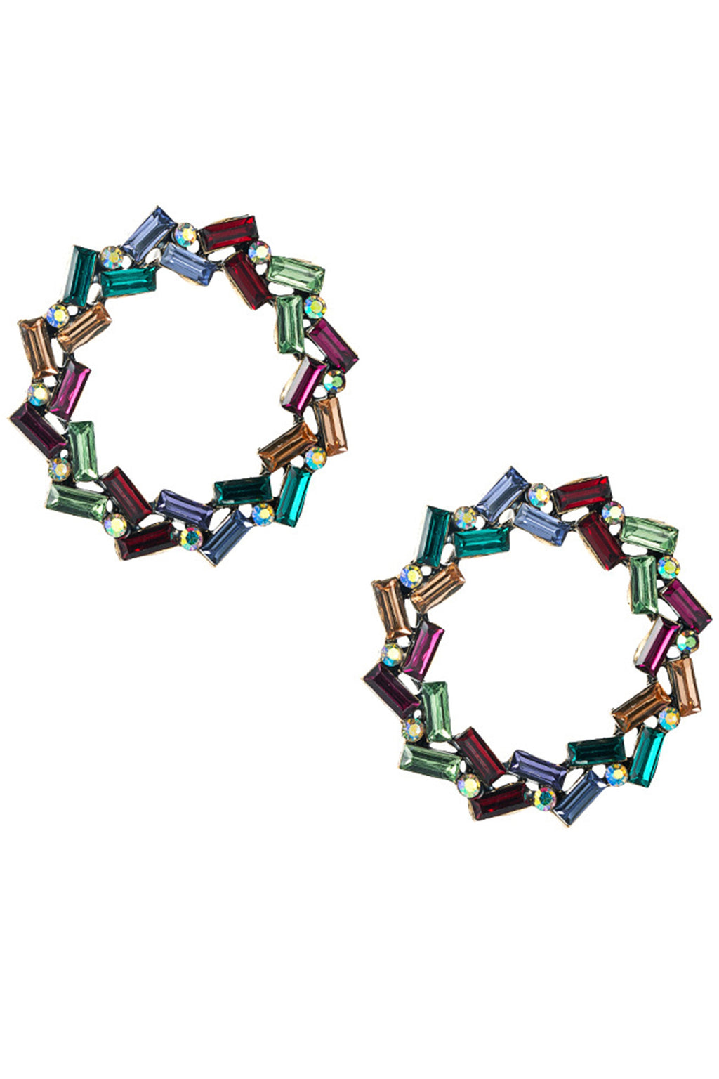 Hollow Geometric Round Stud Earrings E4979