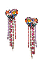 Heart Tassel Rhinestone Earrings E4983