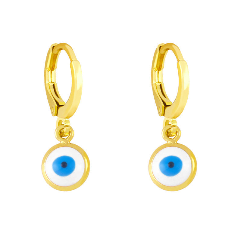 Evil Eye Bead Copper Earrings E5000
