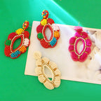 Floral Seed Bead Earrings E5001