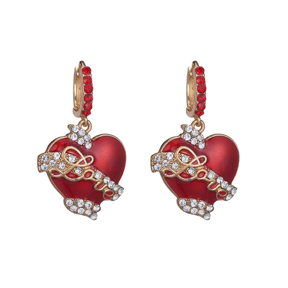 Heart Rhinestone Earrings E5029