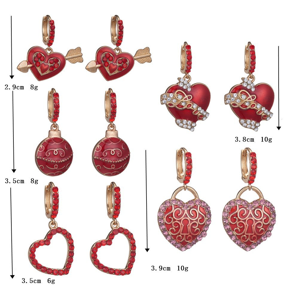 Heart Rhinestone Earrings E5029