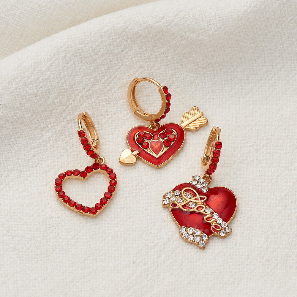 Heart Rhinestone Earrings E5029