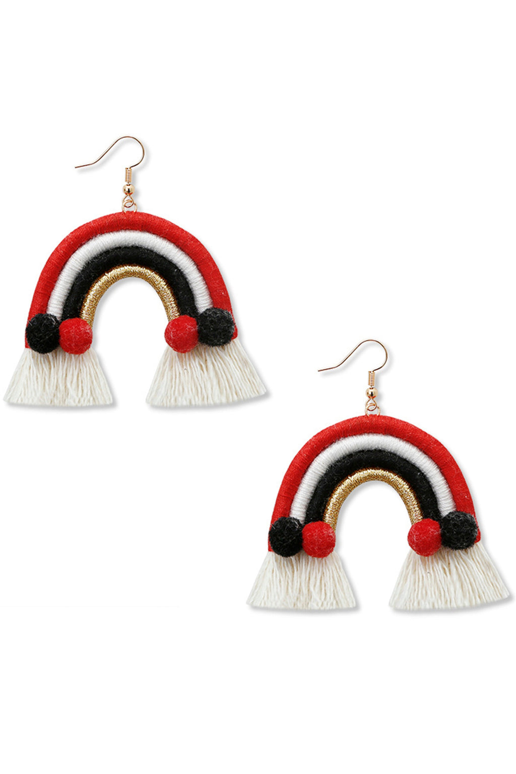 Rainbow Texile Tassel Earrings E5033