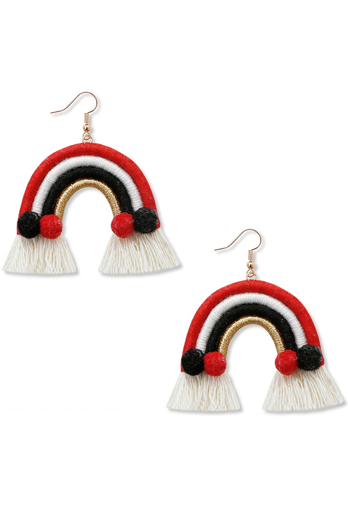 Rainbow Texile Tassel Earrings E5033