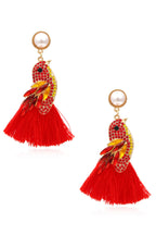Bird Rhinestone Tassel Earrings E5043