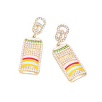 Can Pearl Rhinestone Earrings E5048