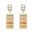 Can Pearl Rhinestone Earrings E5048