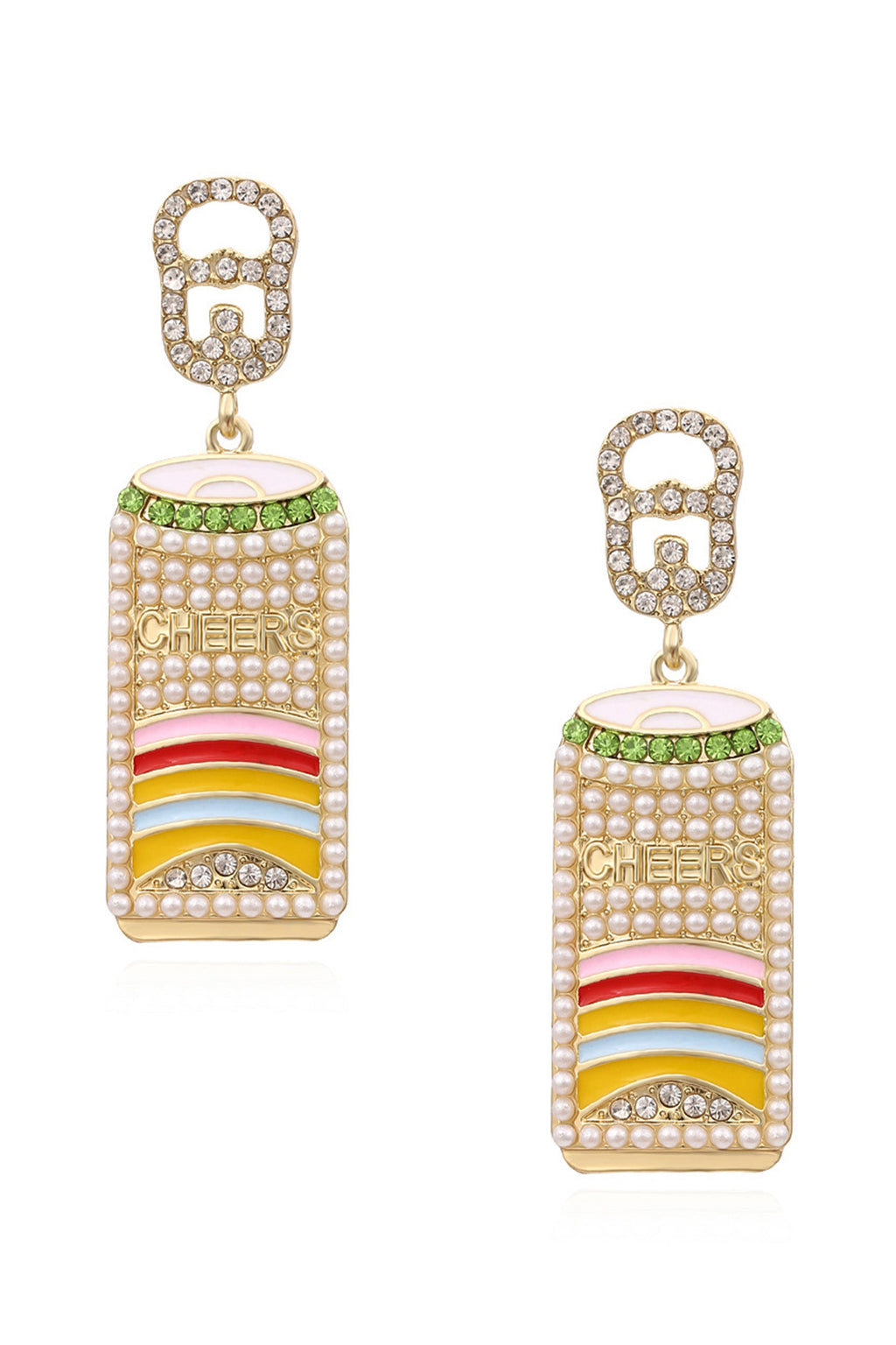 Can Pearl Rhinestone Earrings E5048
