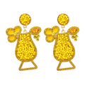 Wineglass Rhinestone Bead Earrings E5054