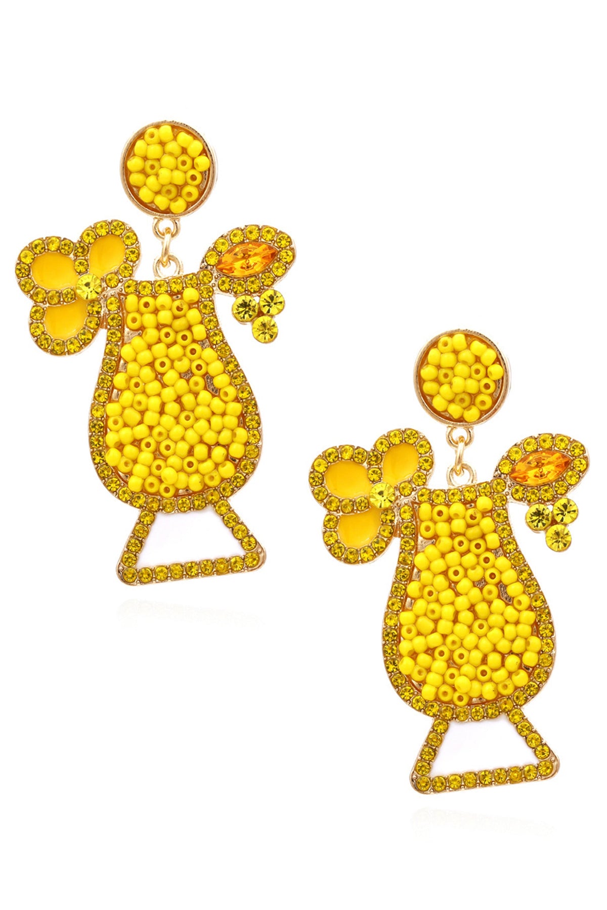 Wineglass Rhinestone Bead Earrings E5054