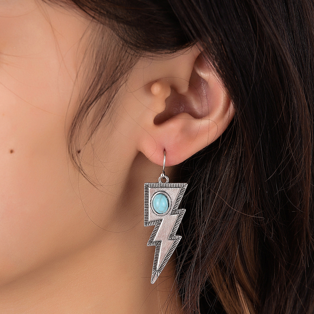 Lightning Turquoise Alloy Earrings E5074