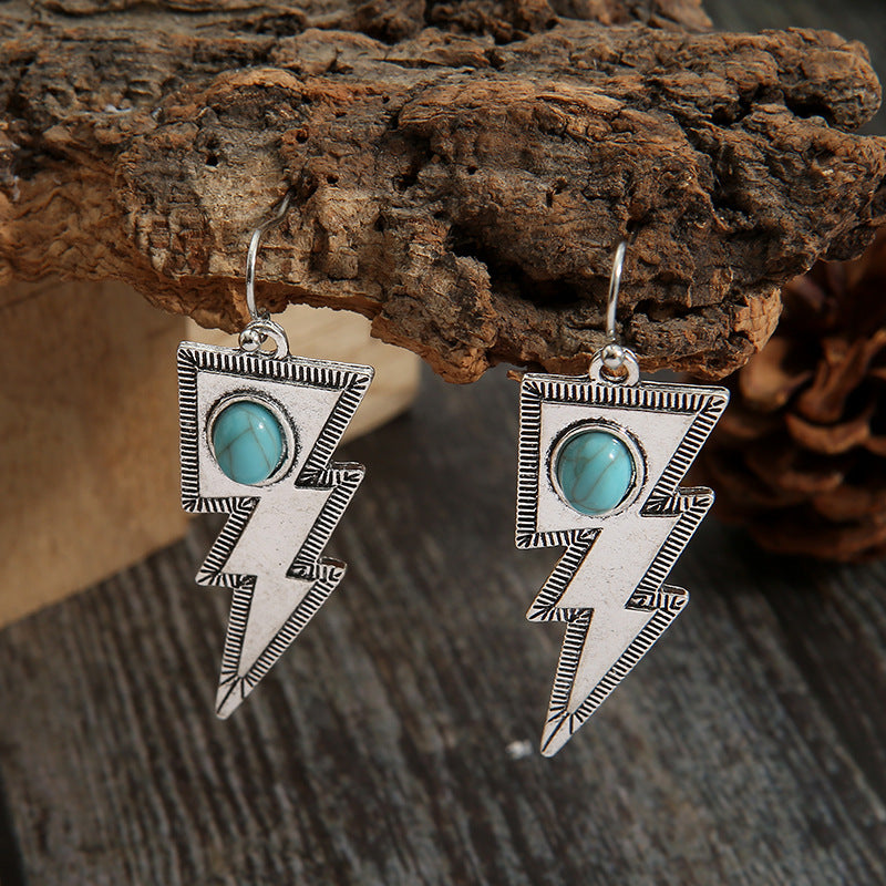 Lightning Turquoise Alloy Earrings E5074