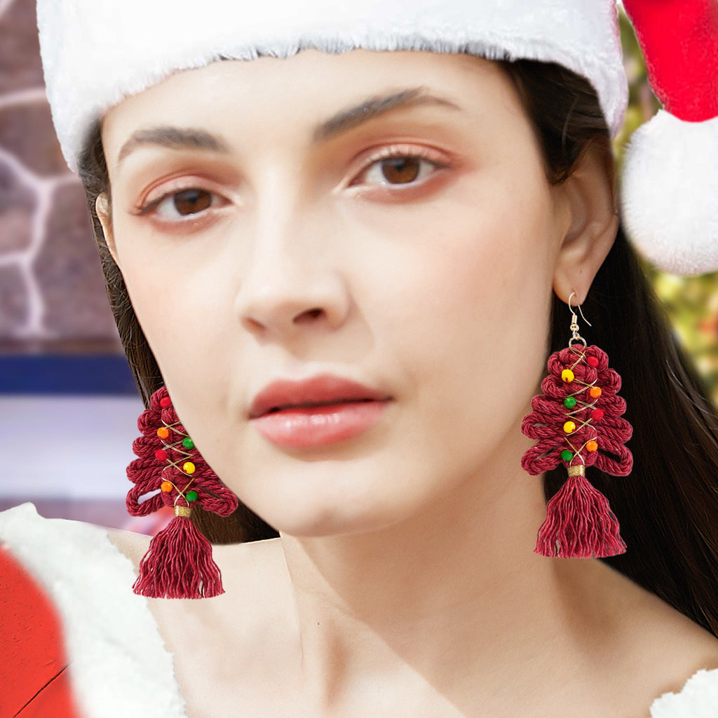 Christmas Tree Tassel Earrings E5085