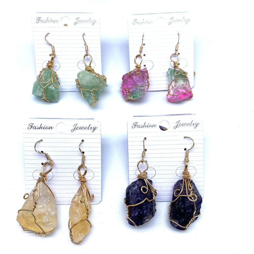 Irregular Natural Stone Earrings E5095