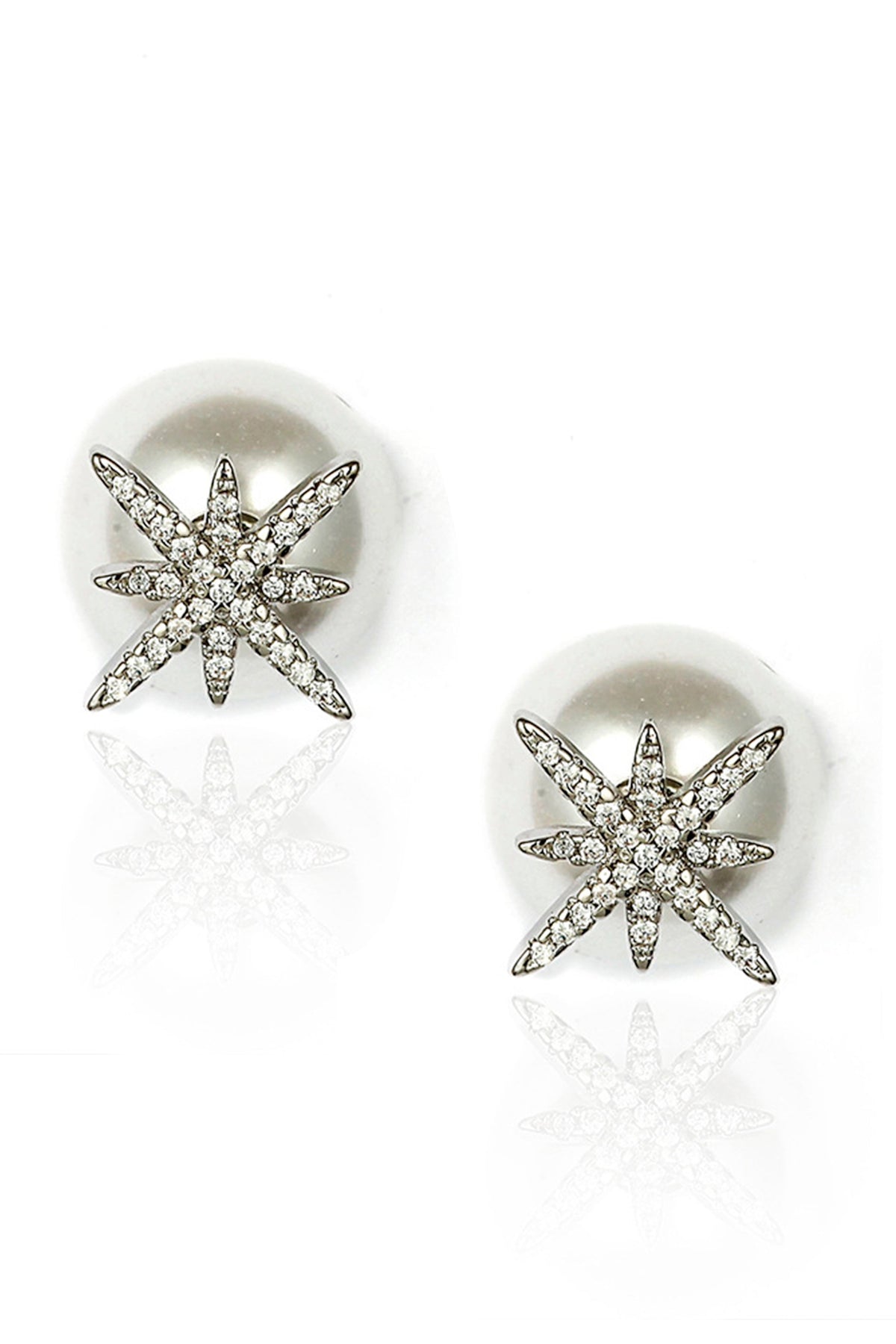 Star Rhinestone Pearl Stud Earrings E5108