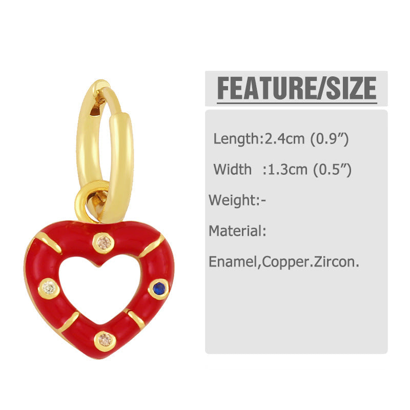 Heart Copper Hoop Earrings E5112