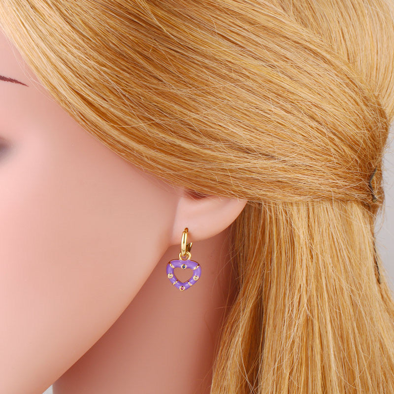 Heart Copper Hoop Earrings E5112