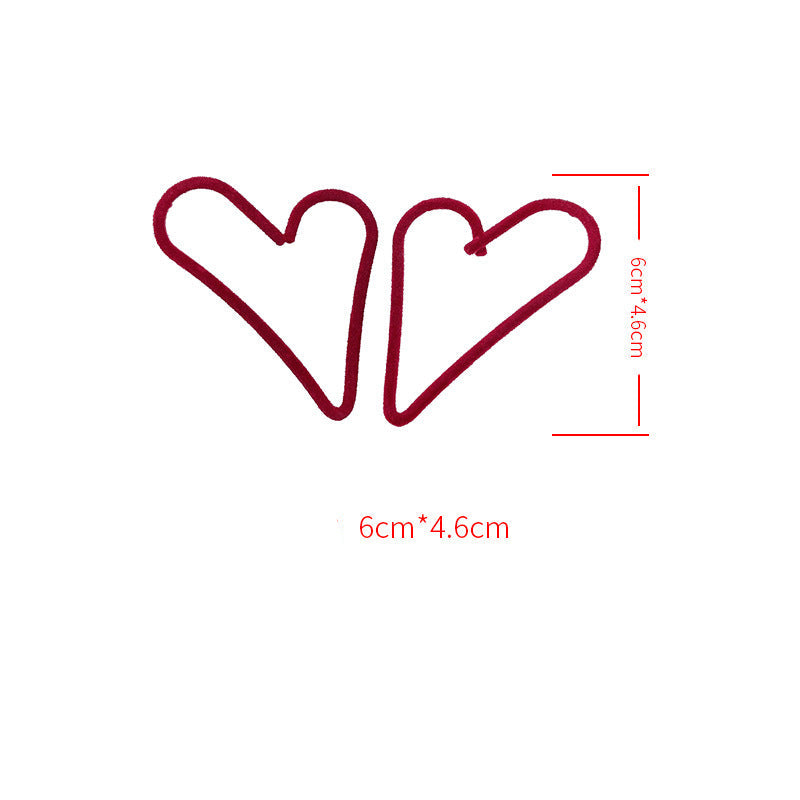 Heart Flocking Alloy Hoop Earrings E5124