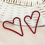 Heart Flocking Alloy Hoop Earrings E5124