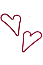 Heart Flocking Alloy Hoop Earrings E5124
