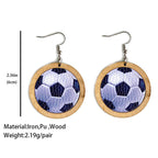 Tennis Leather Wooden Earrings E5182