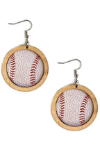 Tennis Leather Wooden Earrings E5182