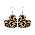 Heart Animal Printed Leather Earrings E5187