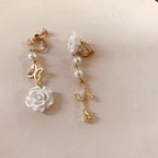 Rose Buttery Chain Clip On Earrings E5203