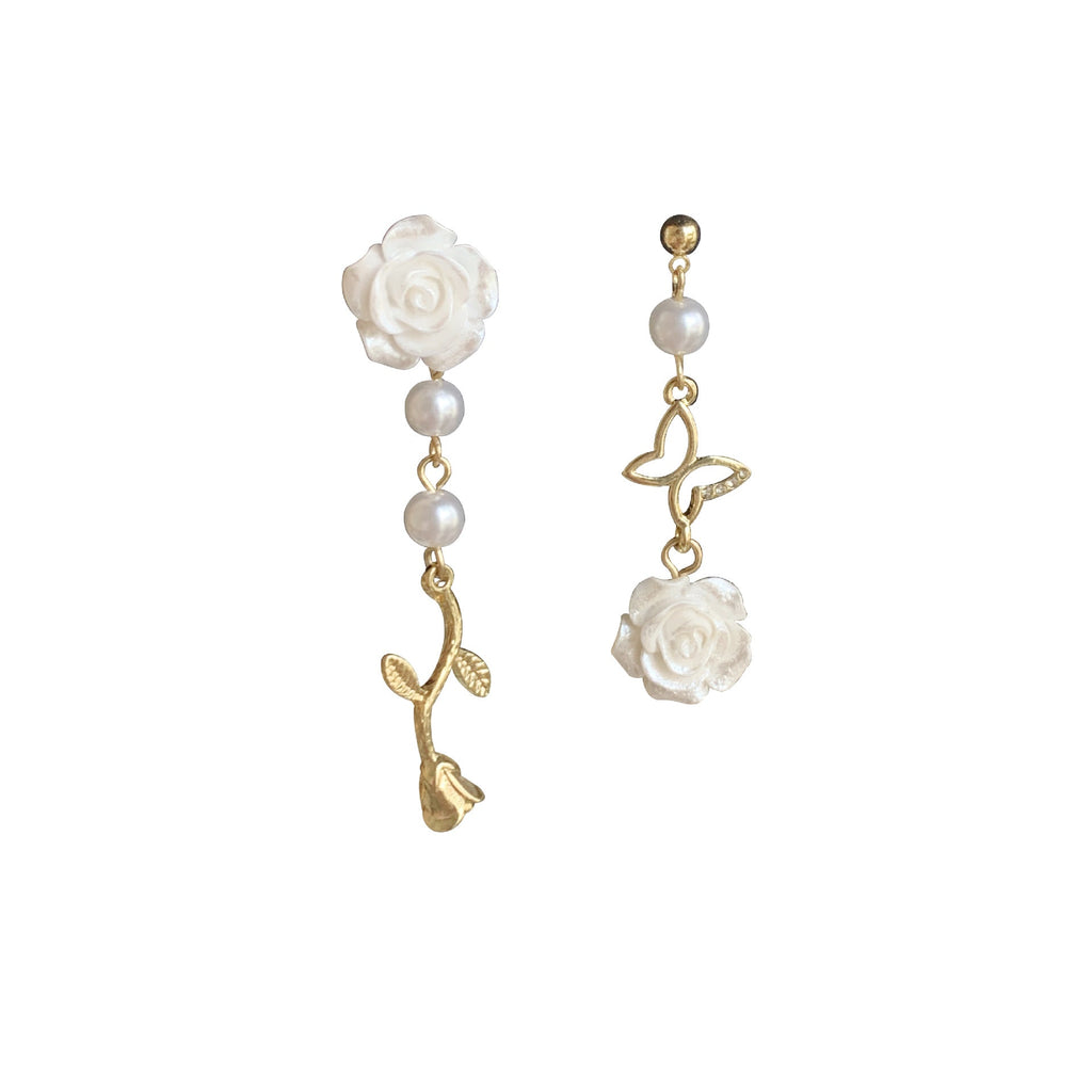 Rose Buttery Chain Clip On Earrings E5203