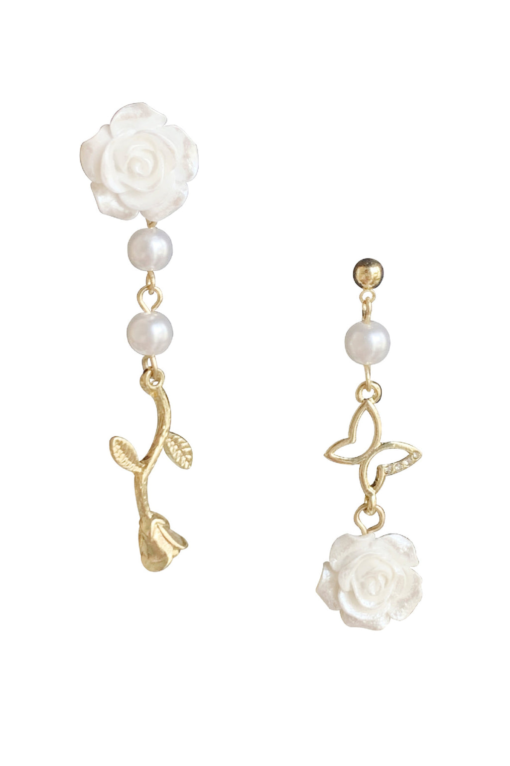 Rose Buttery Chain Clip On Earrings E5203