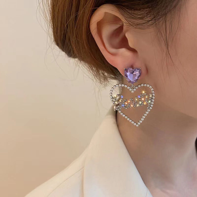 Heart Rhinestone Earrings E5215