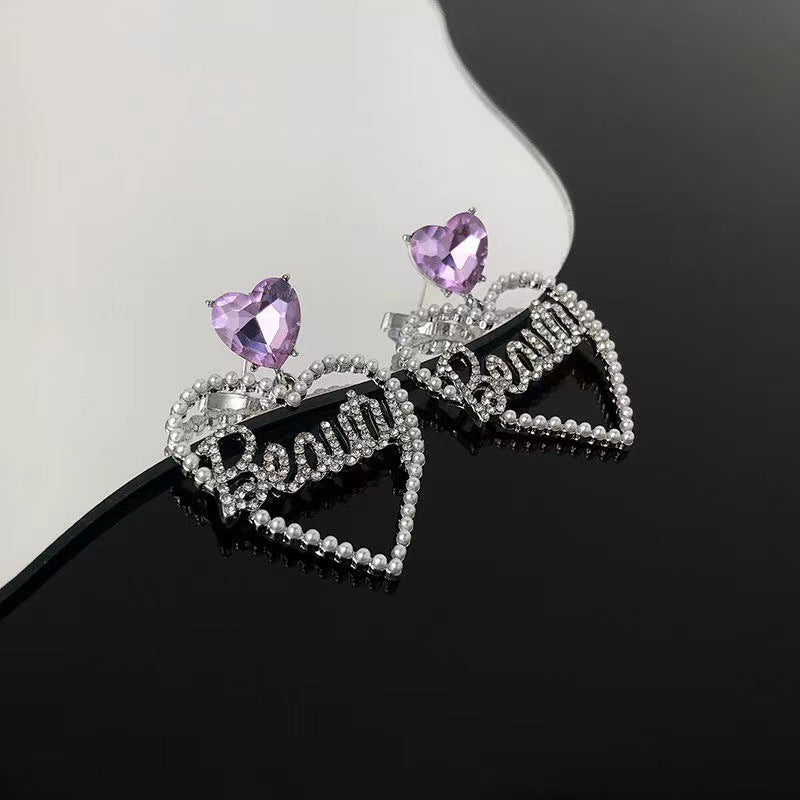 Heart Rhinestone Earrings E5215