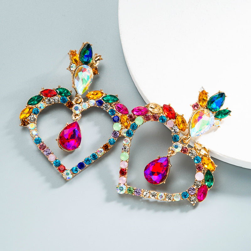 Heart Rhinestone Earrings E5222