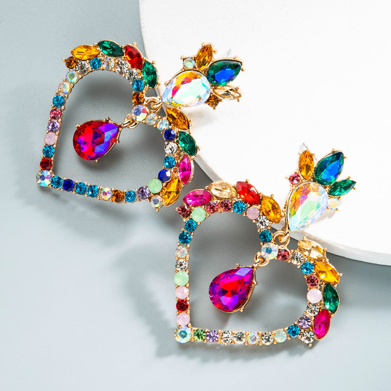 Heart Rhinestone Earrings E5222