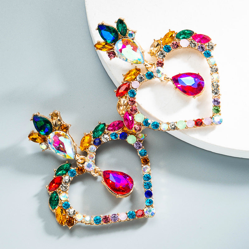 Heart Rhinestone Earrings E5222